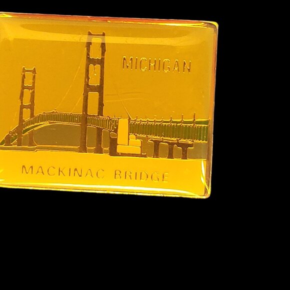 Vintage Mackinac Bridge Michigan Souvenir Pin - Picture 2 of 4